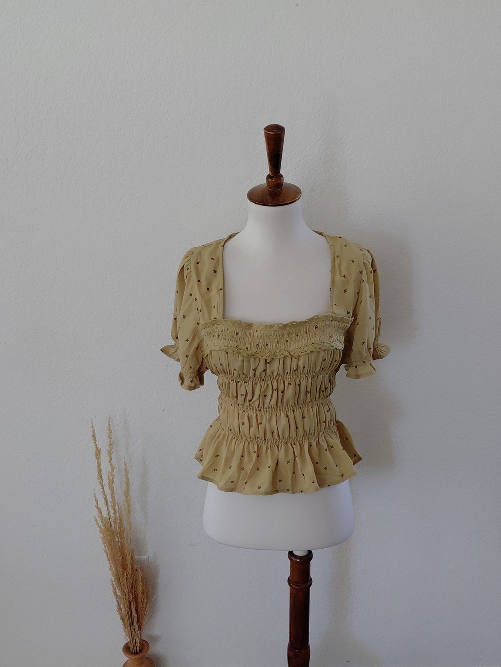 Free People Adore You Ruffle Puff Sleeve Blouse